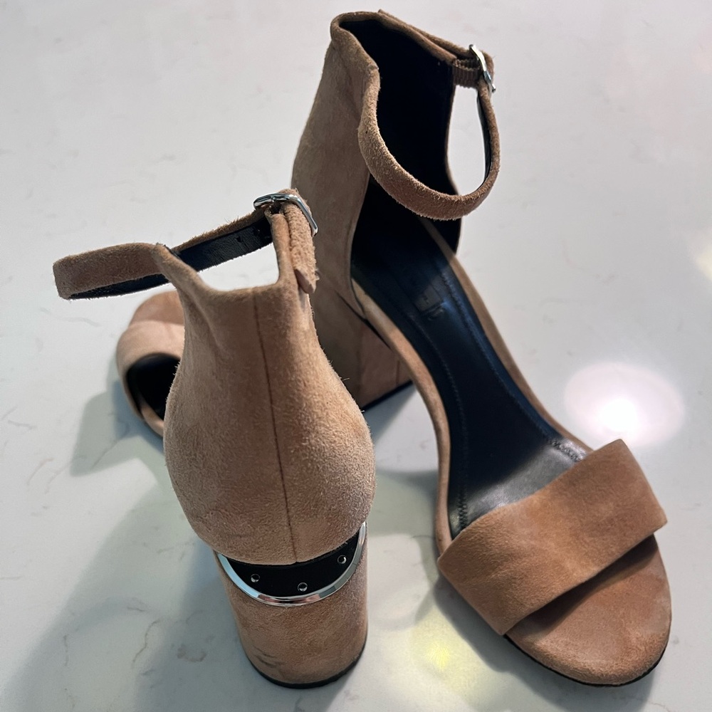 ALEXANDER WANG Abby Suede Heels in color clay